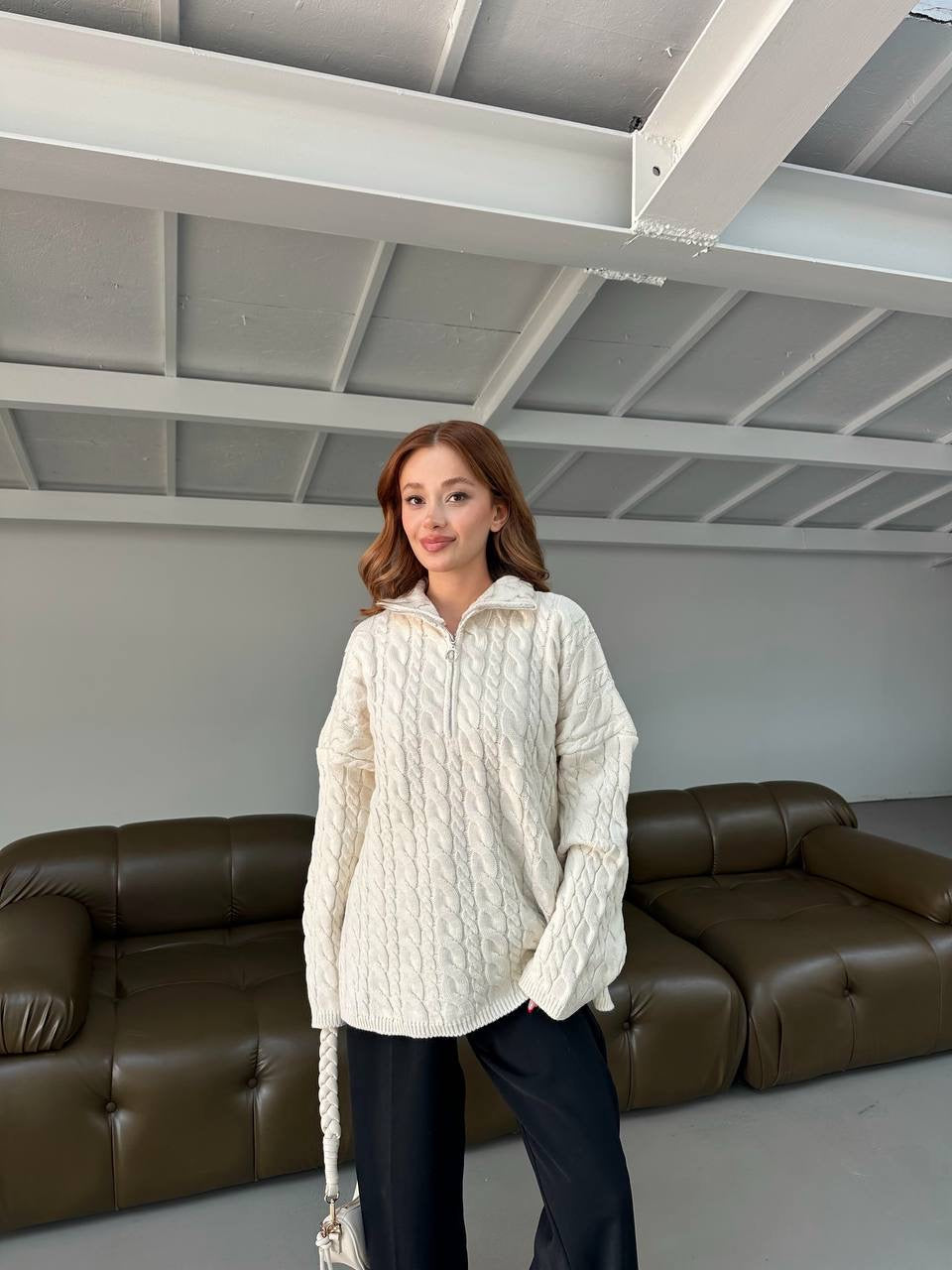 بلوزة بيج مجدلة بسحاب - KP4244