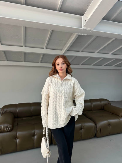 بلوزة بيج مجدلة بسحاب - KP4244