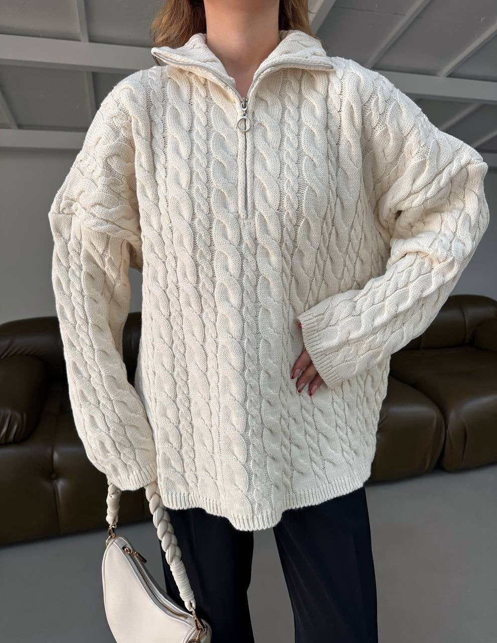 بلوزة بيج مجدلة بسحاب - KP4244