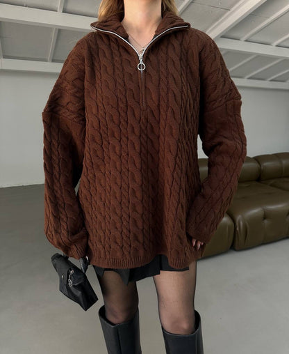 بلوزة بني مجدلة بسحاب - KP4244