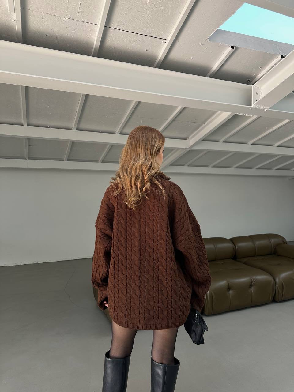 بلوزة بني مجدلة بسحاب - KP4244