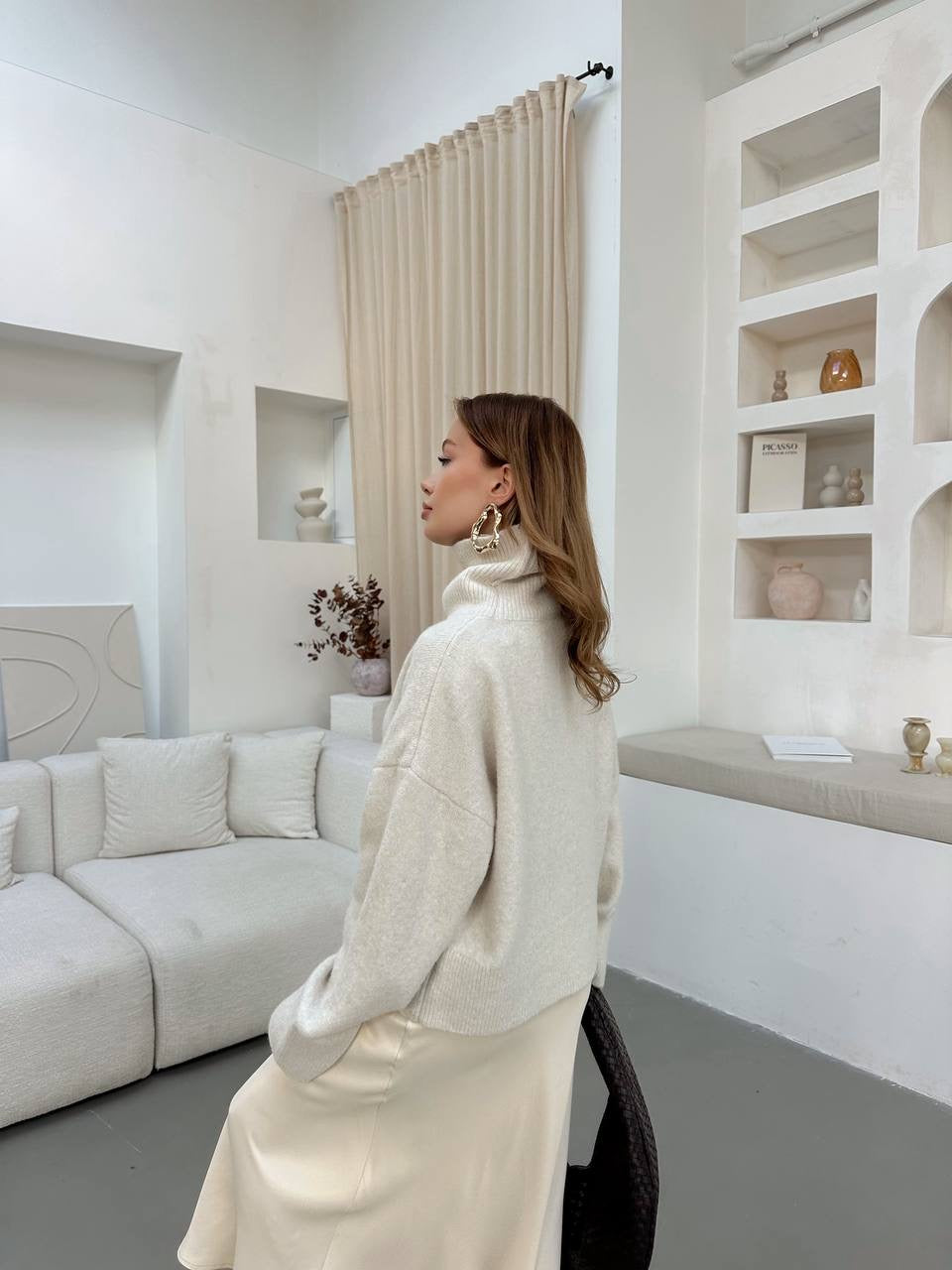 بلوزة قبة بيج - KP4246