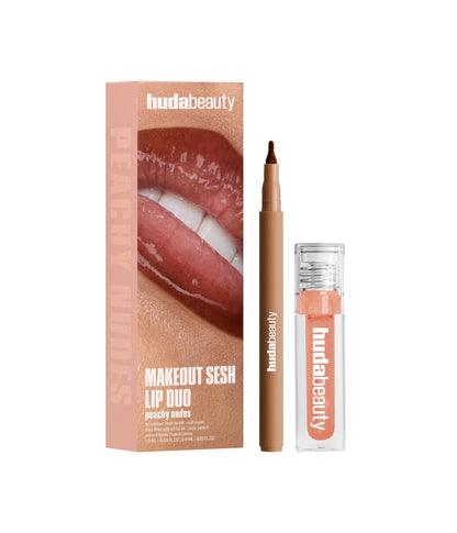 Huda Beauty Makeout Sesh Lip Duo Peachy Nudes - KB