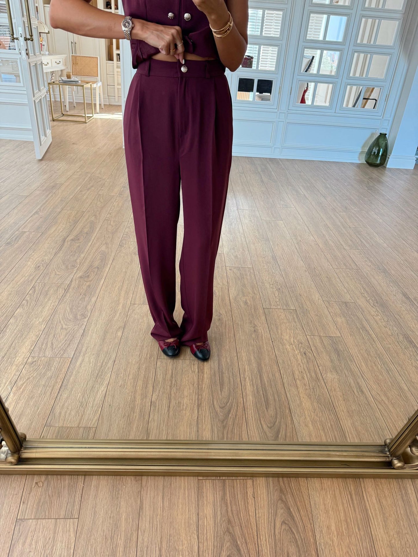 طقم ڤيست مع بنطلون خمري - KP1345