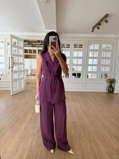 طقم كيمونر مع بنطلون نهدي - KP1352