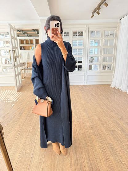 طقم جرزة مع فستان كحلي - KP1411