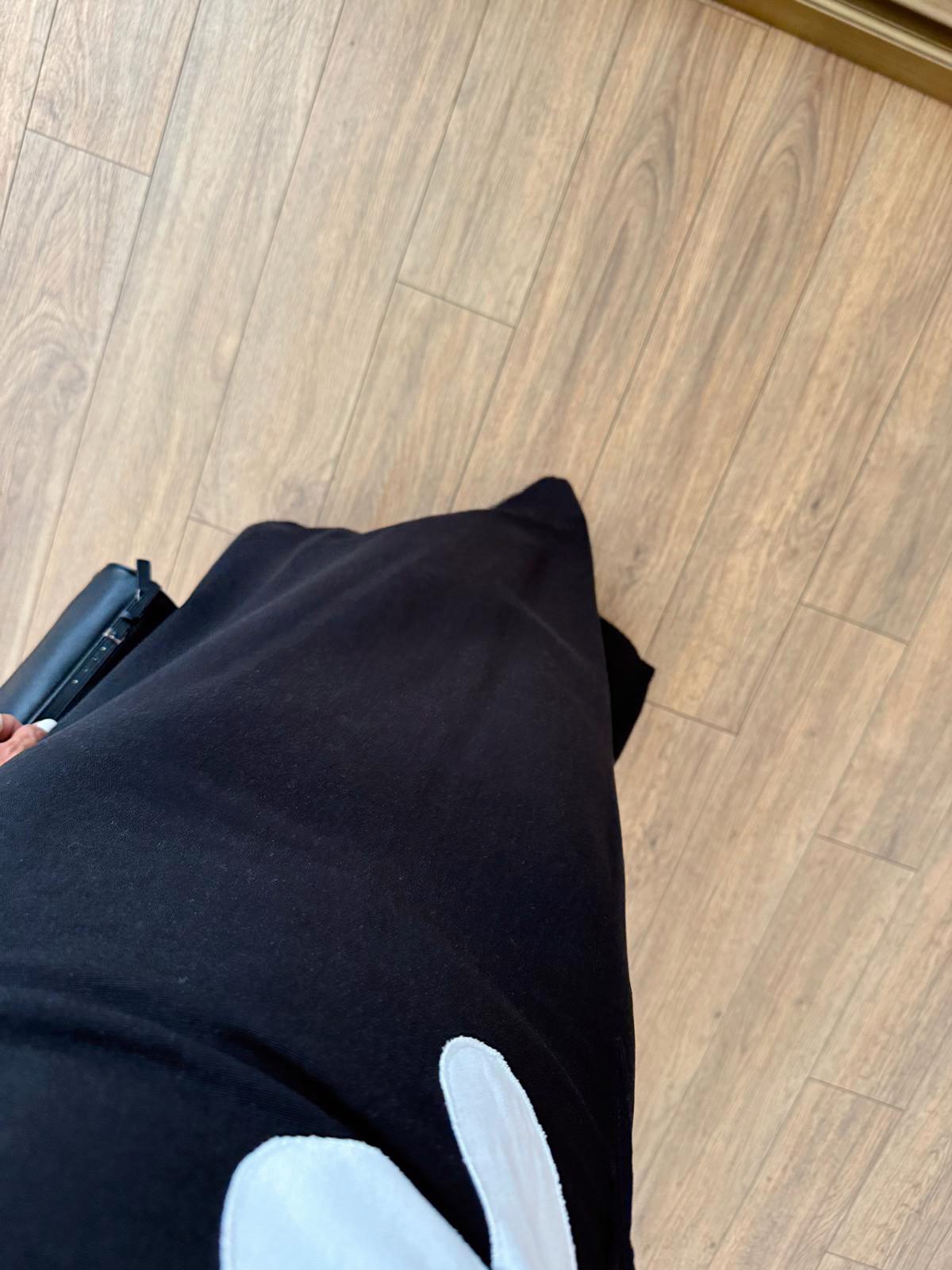 فستان اسود بوردة - KP2223