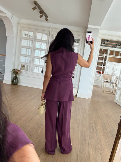 طقم كيمونر مع بنطلون نهدي - KP1352