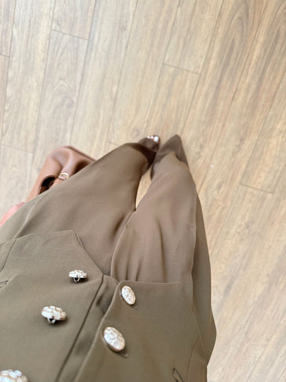 طقم ڤيست مع بنطلون زيتي - KP1345