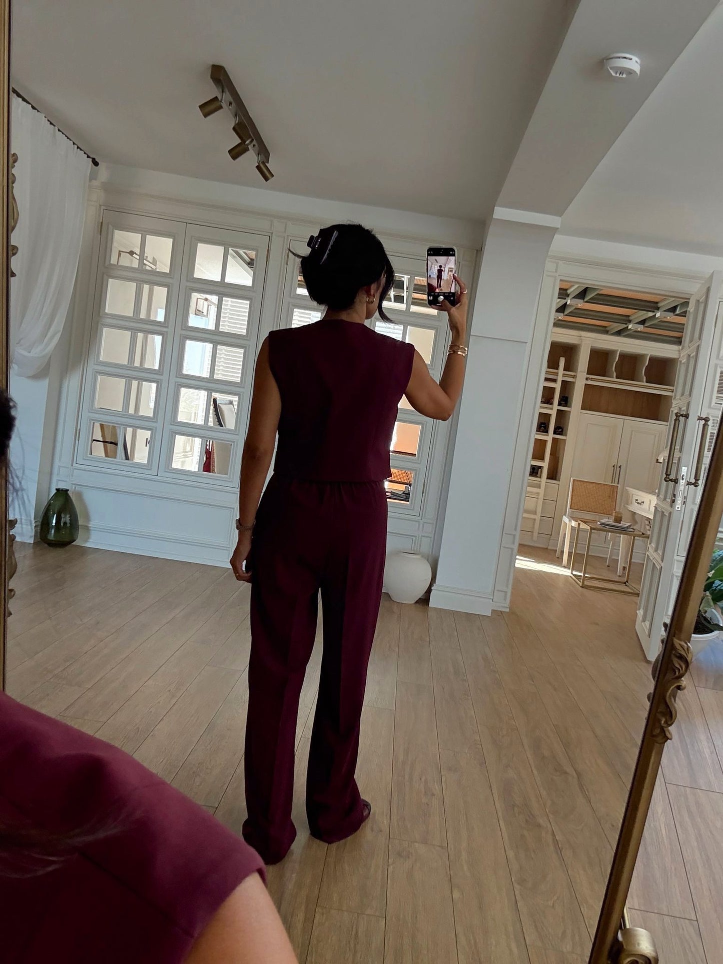 طقم ڤيست مع بنطلون خمري - KP1345