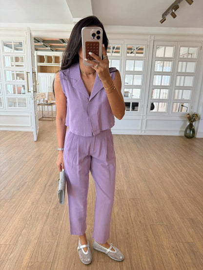 طقم ڤيست مع بنطلون موڤ - KP1067