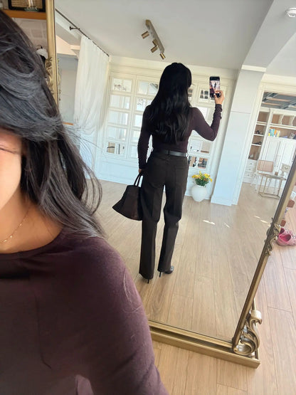 بنطلون جينز بحزام بني - KP5066