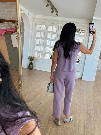 طقم ڤيست مع بنطلون موڤ - KP1067