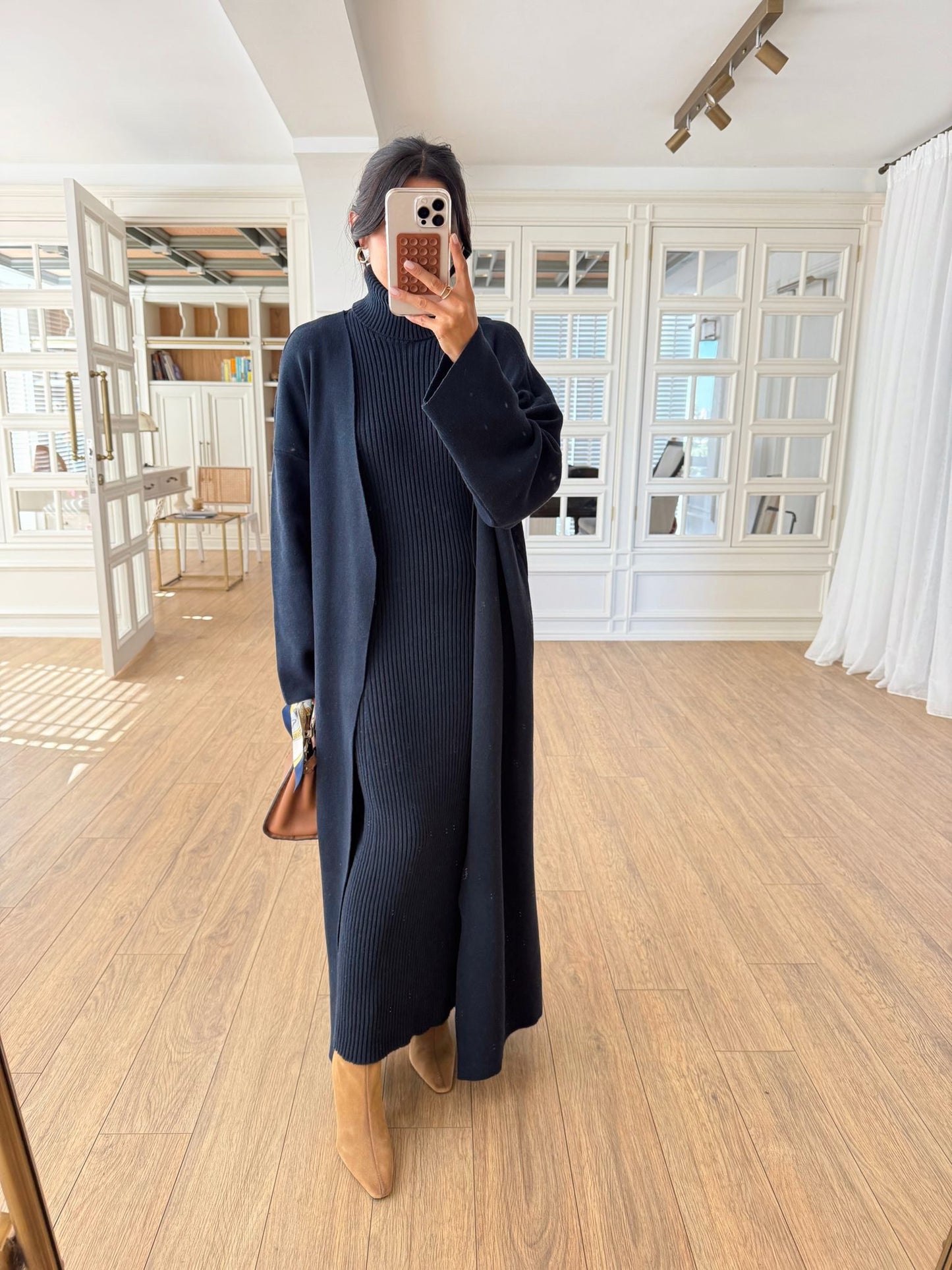 طقم جرزة مع فستان كحلي - KP1411