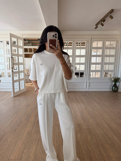 طقم لاكوست ابيض - KP1229