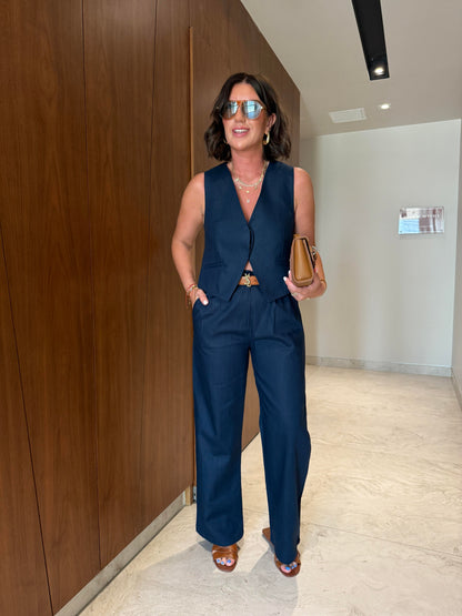 طقم ڤيست مع بنطلون كحلي - KP1336