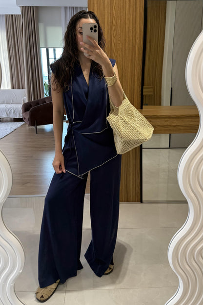 طقم كيمونو كحلي - KP1259