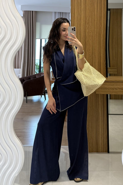 طقم كيمونو كحلي - KP1259