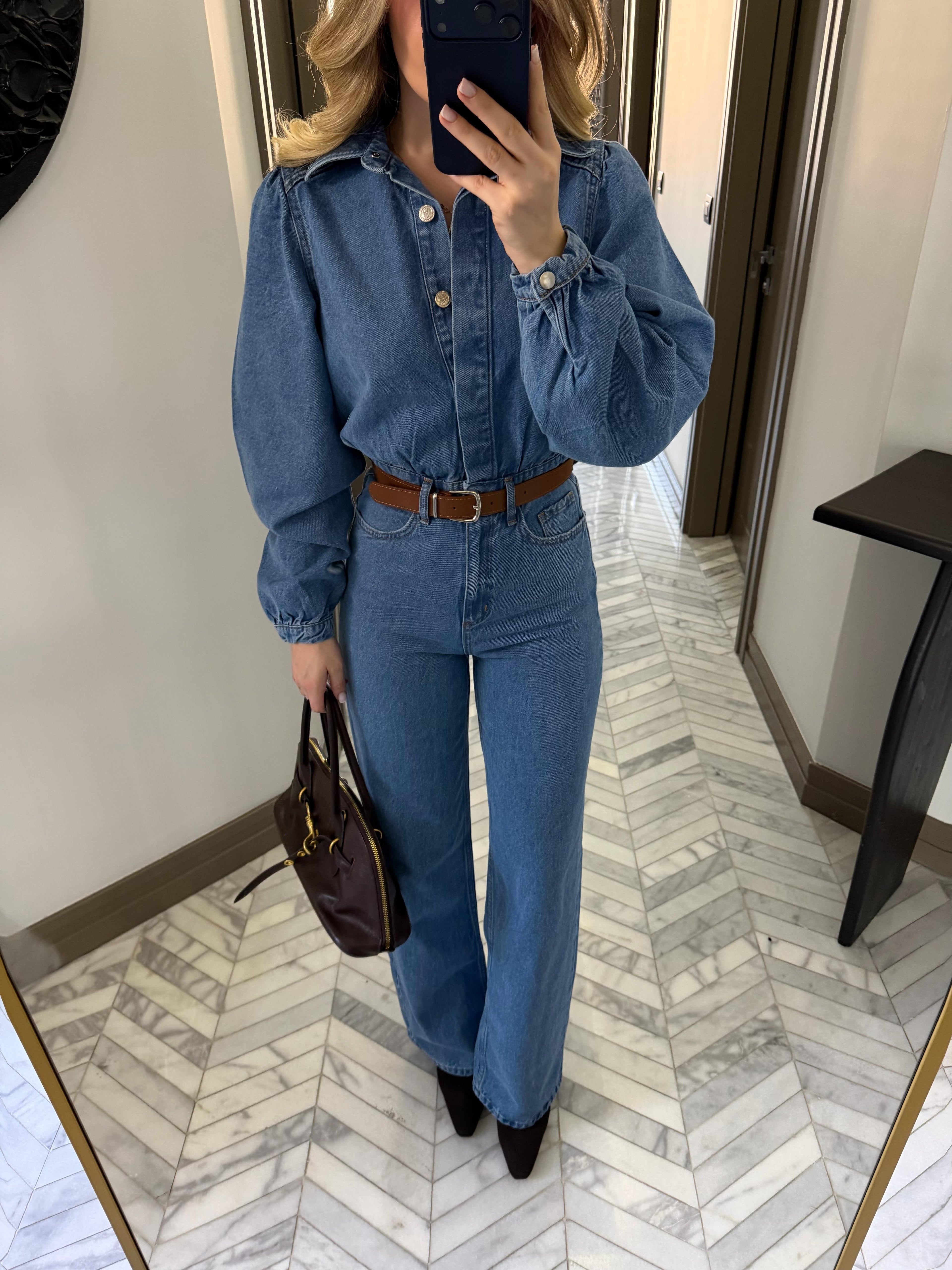 جمبسوت جينز فاتح بحزام - KP3031