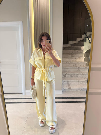 طقم عملي اصفر بأزرار ذهبية - KP1319