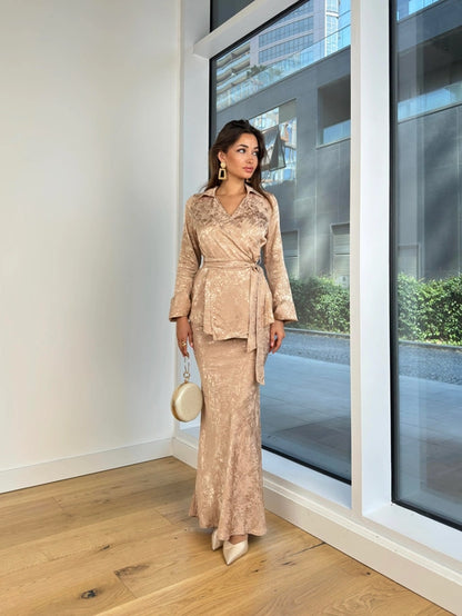 طقم رسمي بيج غامق - KP1073