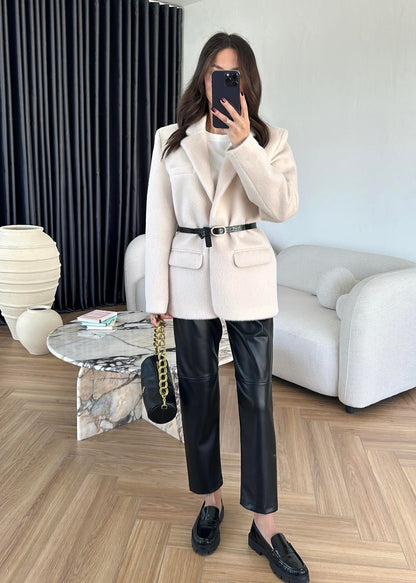 جكيت فرو سكري بحزام - KP7081