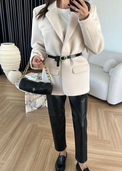 جكيت فرو سكري بحزام - KP7081