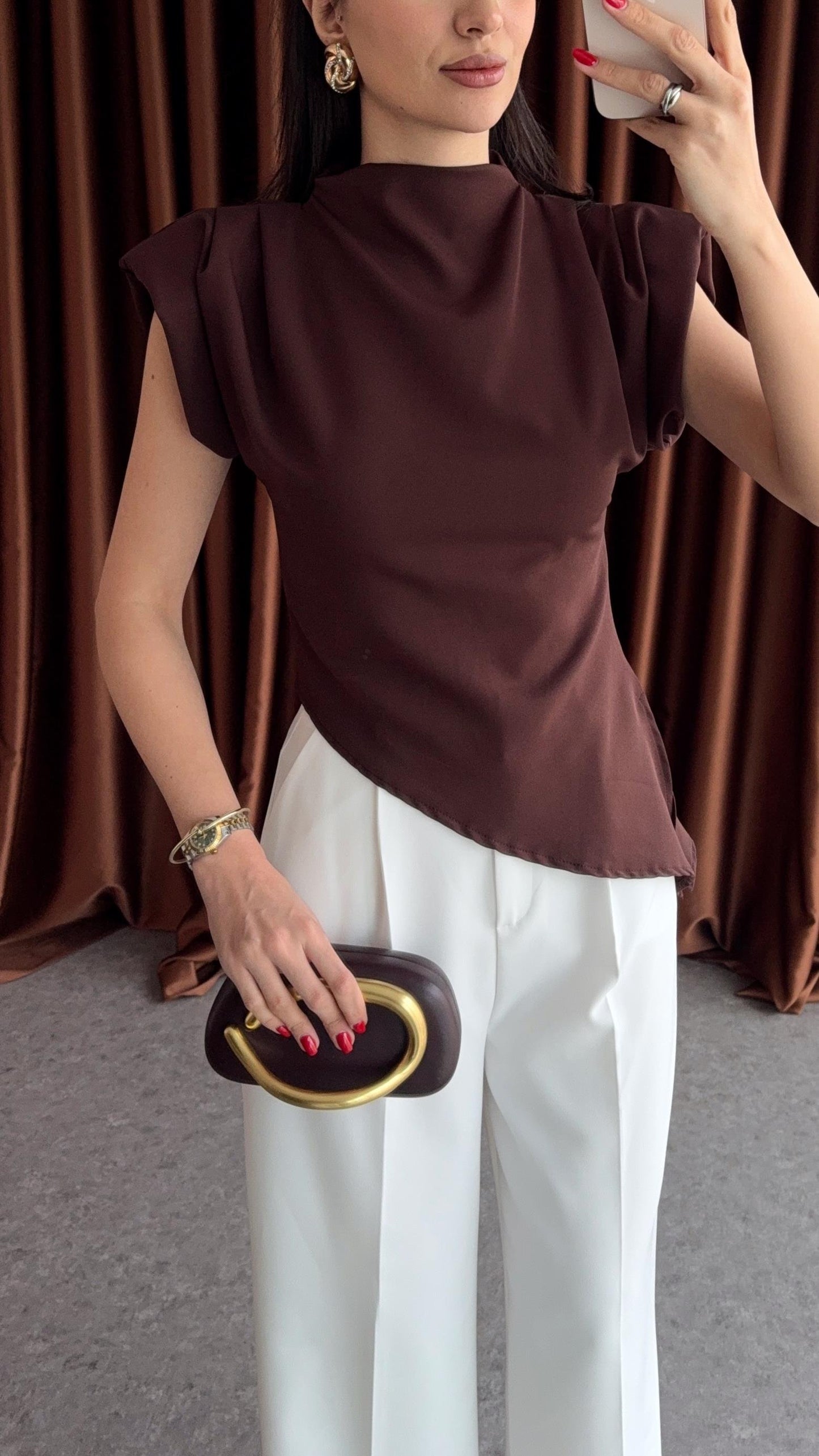 بلوزة بني - KP4156