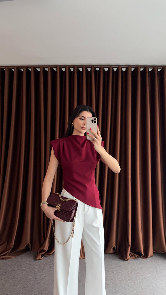 بلوزة خمري - KP4156