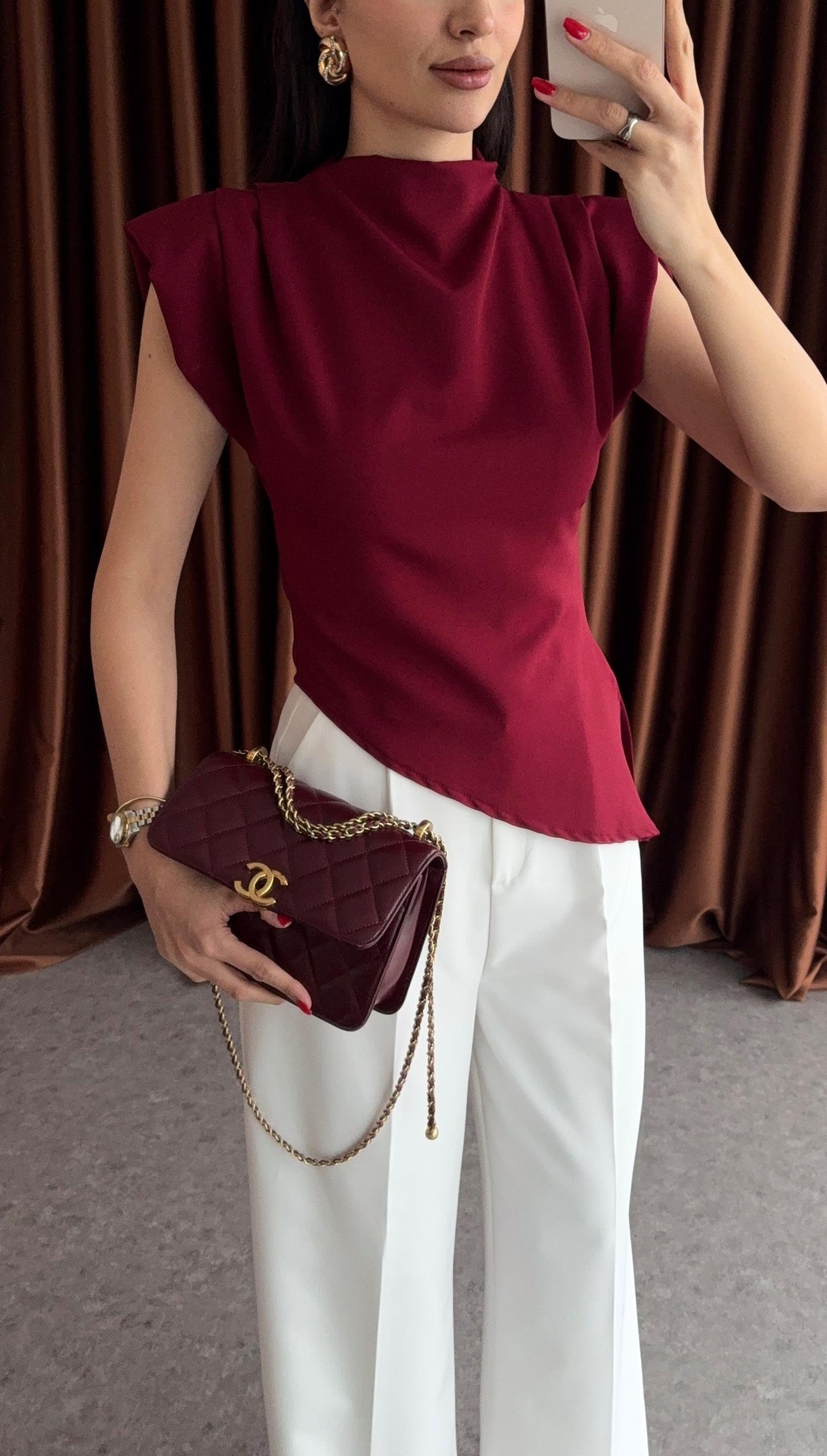 بلوزة خمري - KP4156