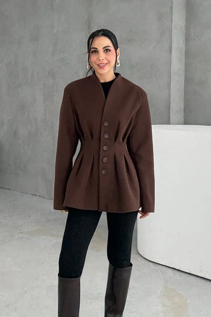 جكيت بني بأزرار - KP7147