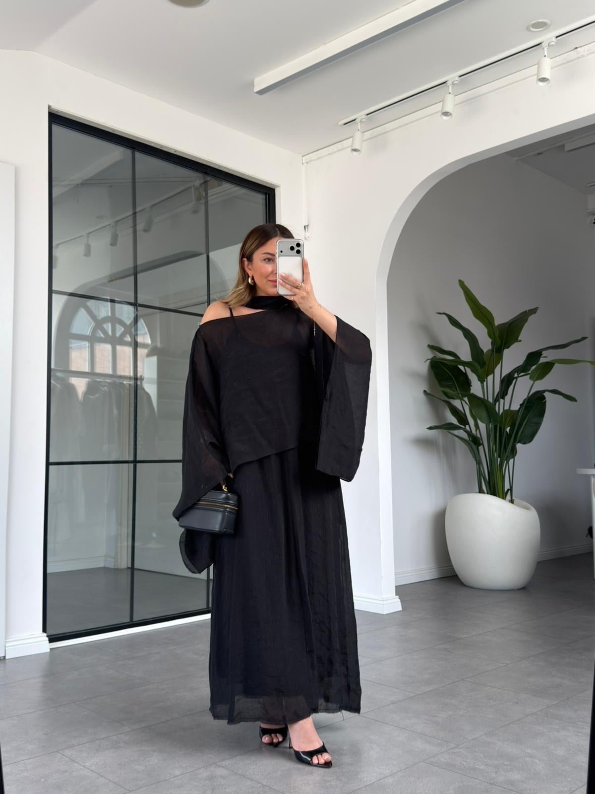 فستان مع بلوزة اسود - KP2314