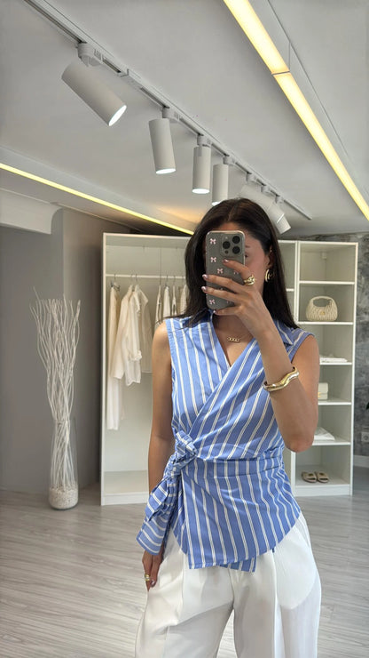 قميص مخطط ازرق - KP4217