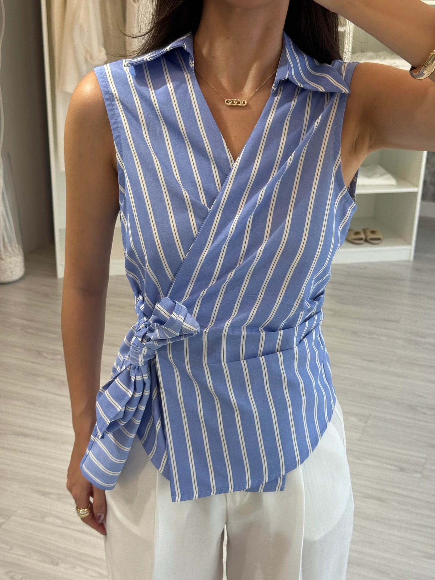 قميص مخطط ازرق - KP4217