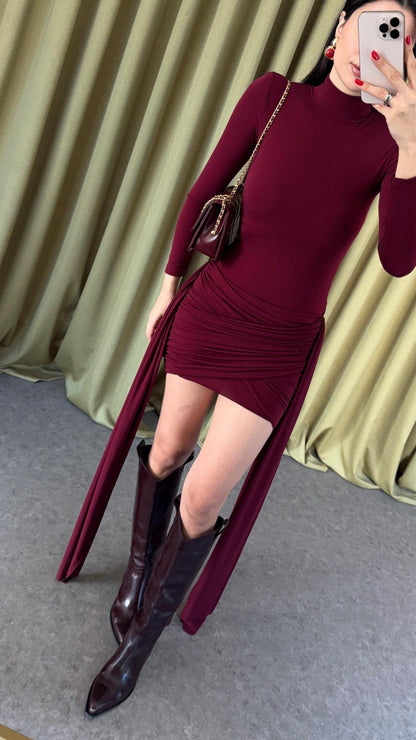 فستان ميني خمري - KP2114