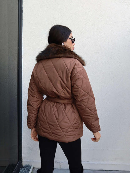 جكيت كبوت بني - KP7195