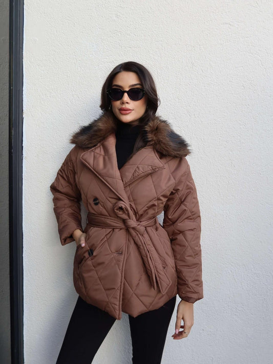 جكيت كبوت بني - KP7195