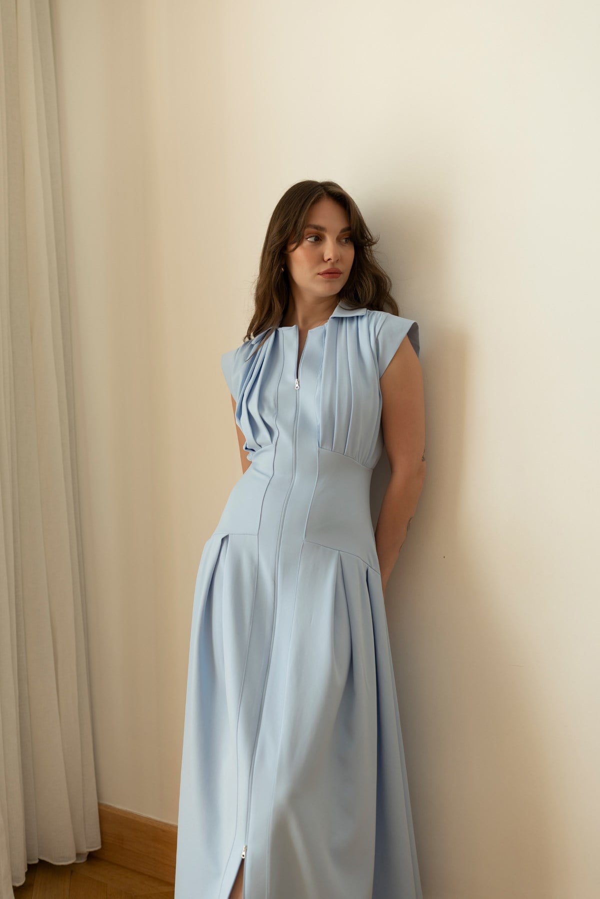 فستان بسحاب ازرق - KP2304