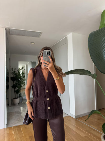 جرزة بني بأزرار ذهبي - KP4248