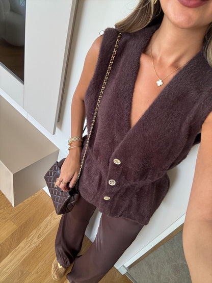 جرزة بني بأزرار ذهبي - KP4248