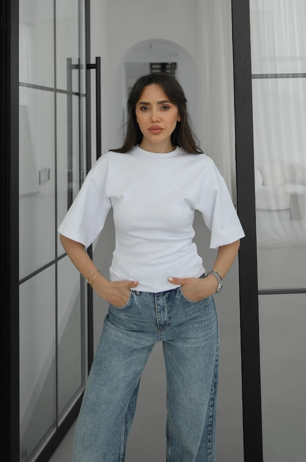 بلوزة بزمة ابيض - KP4526