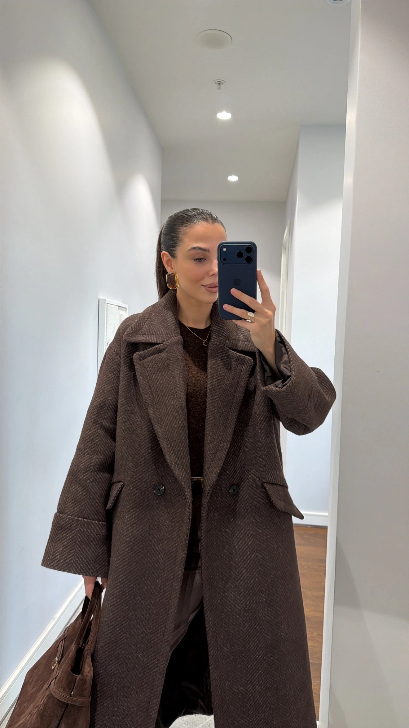 جكيت بني مخطط - KP7110