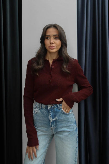 بلوزة خمري - KP4299