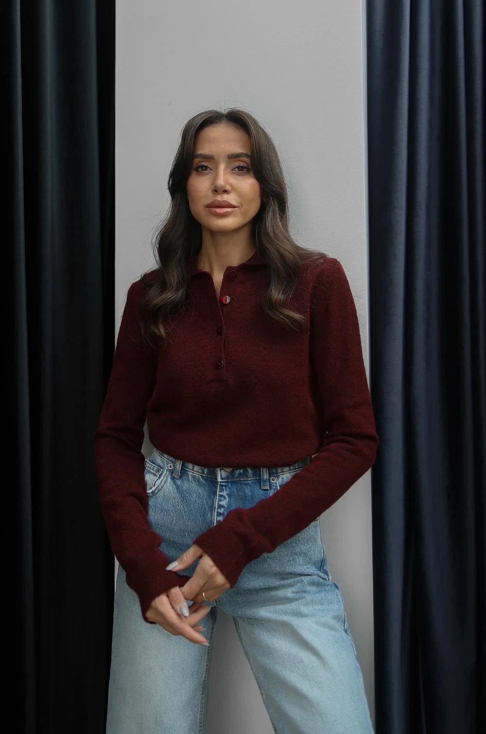 بلوزة خمري - KP4299