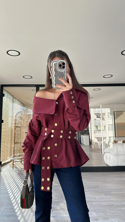 قميص خمري - KP4077