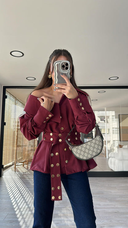 قميص خمري - KP4077