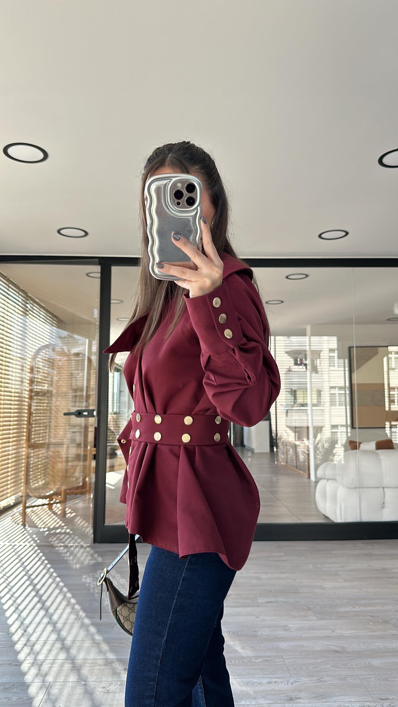 قميص خمري - KP4077