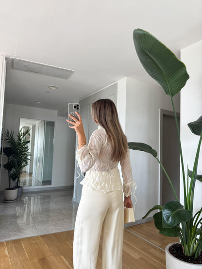 بلوزة بربطات سكري - KP4243