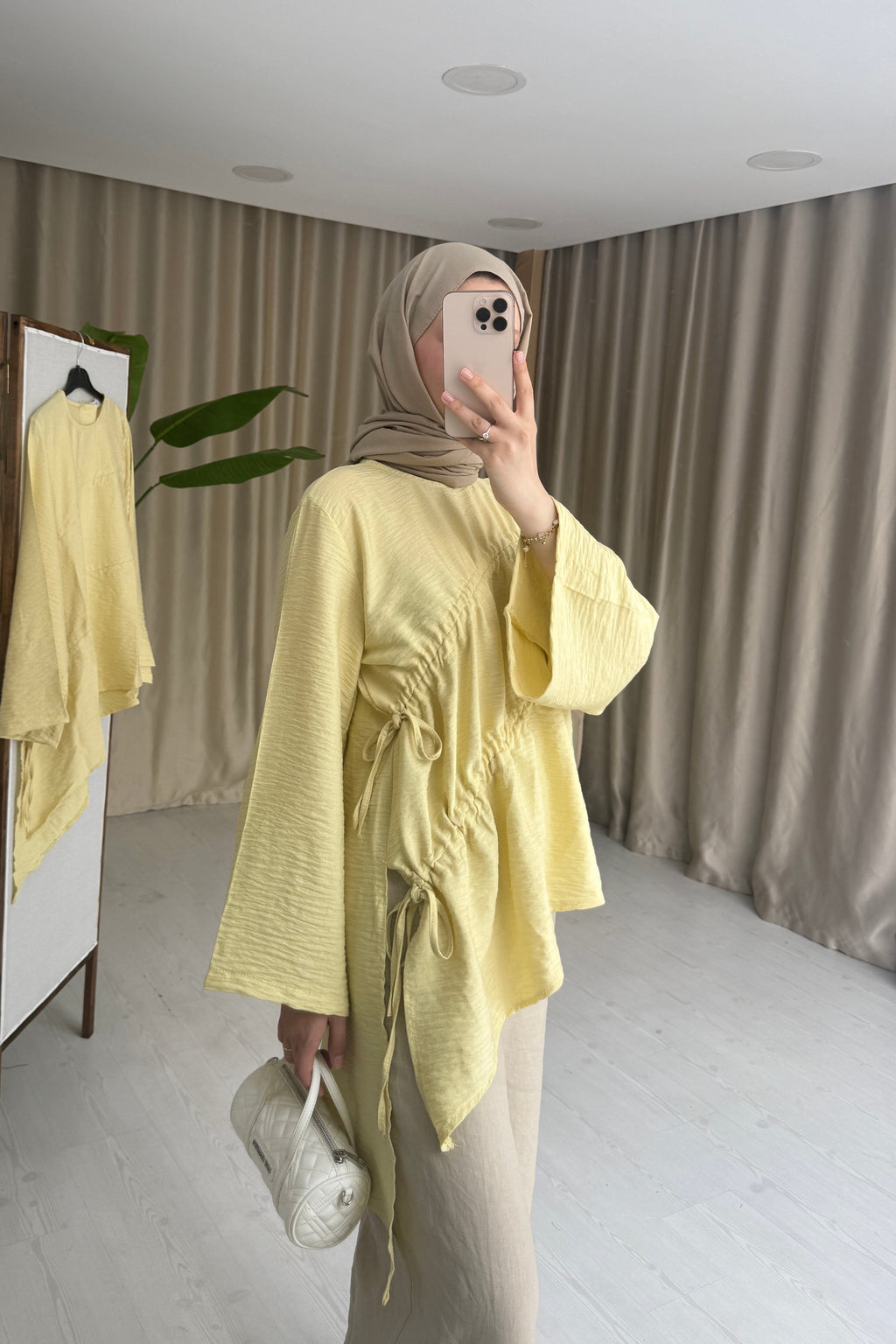 بلوزة مزمومة اصفر - KP4577
