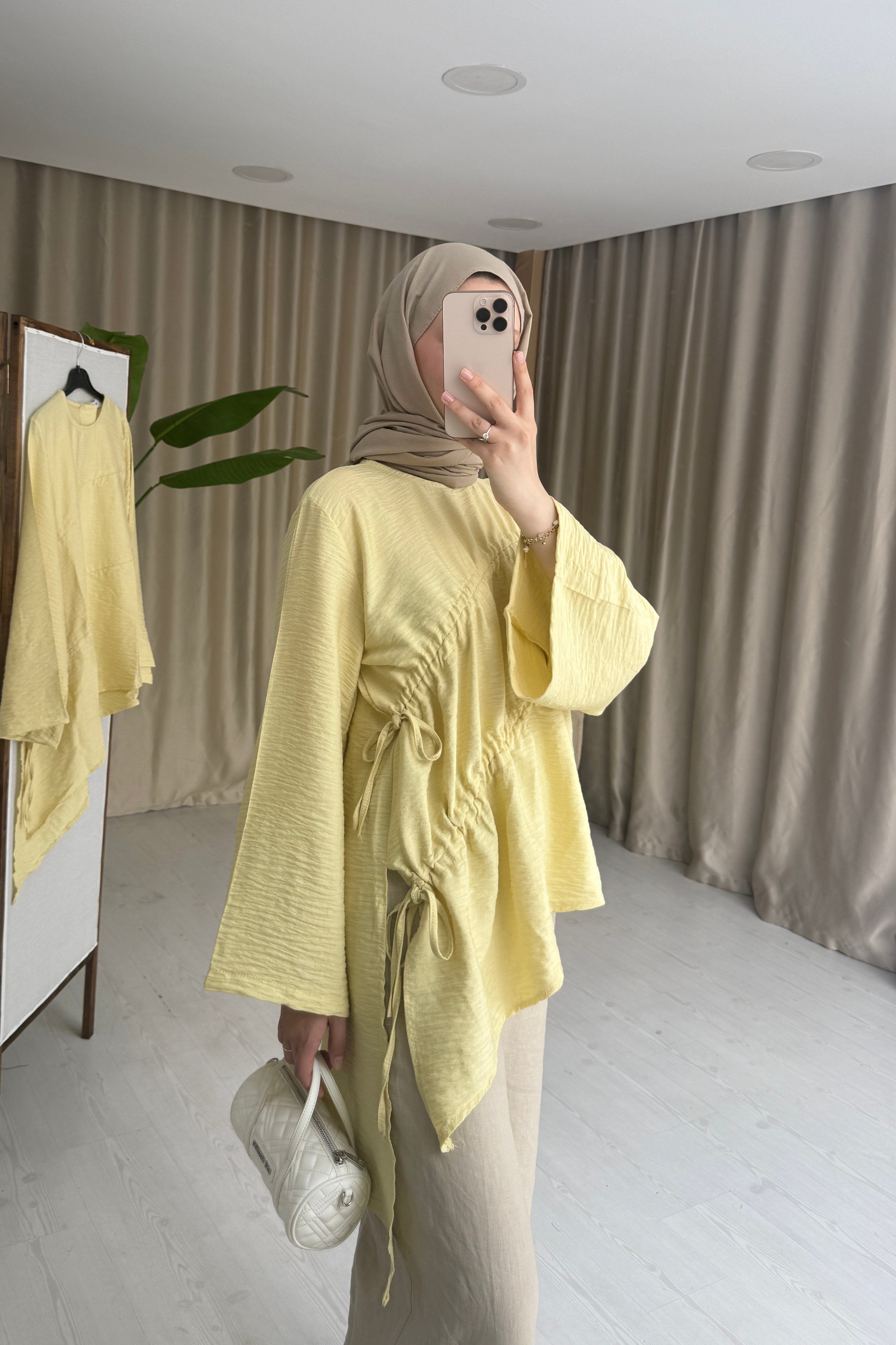 بلوزة مزمومة اصفر - KP4577